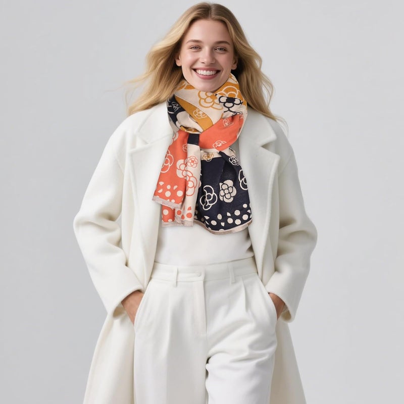 EXTREE Scarfs for Women Pashmina Silky Shawl Wrap for Evening Dressing Blanket Open Front Poncho Cape - Image 2